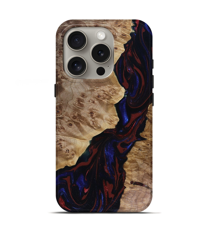 iPhone 16 Pro Wood Live Edge Phone Case - Delaney (Red, 817912)