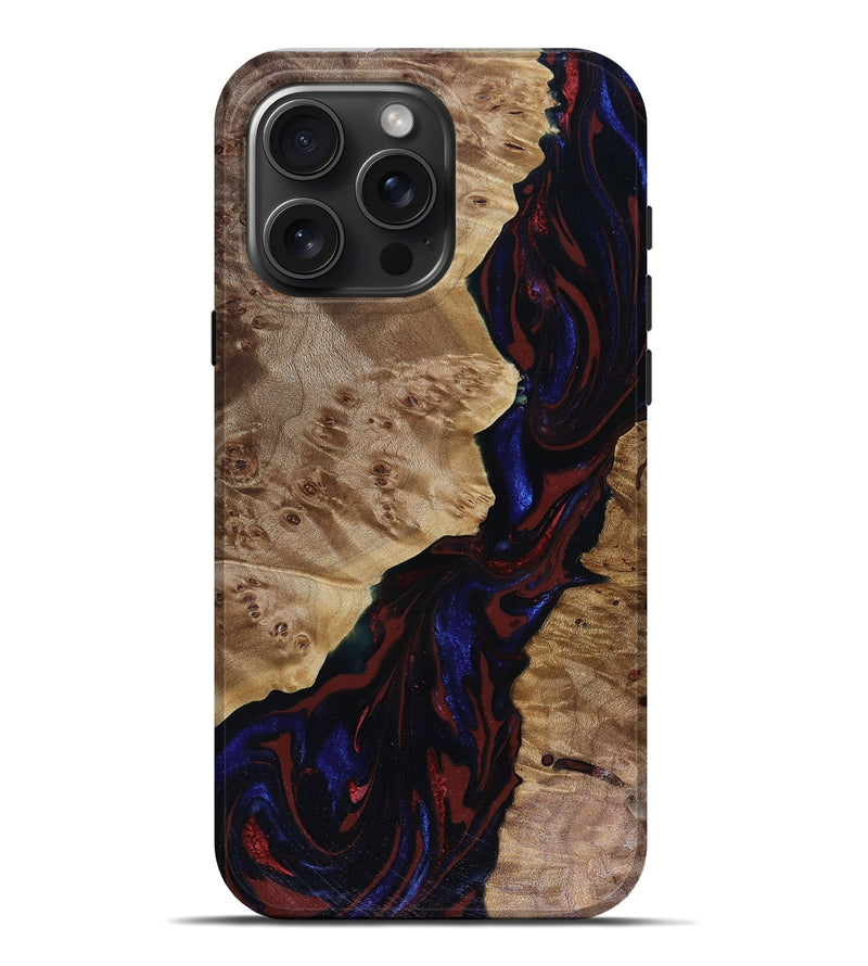 iPhone 16 Pro Max Wood Live Edge Phone Case - Delaney (Red, 817912)