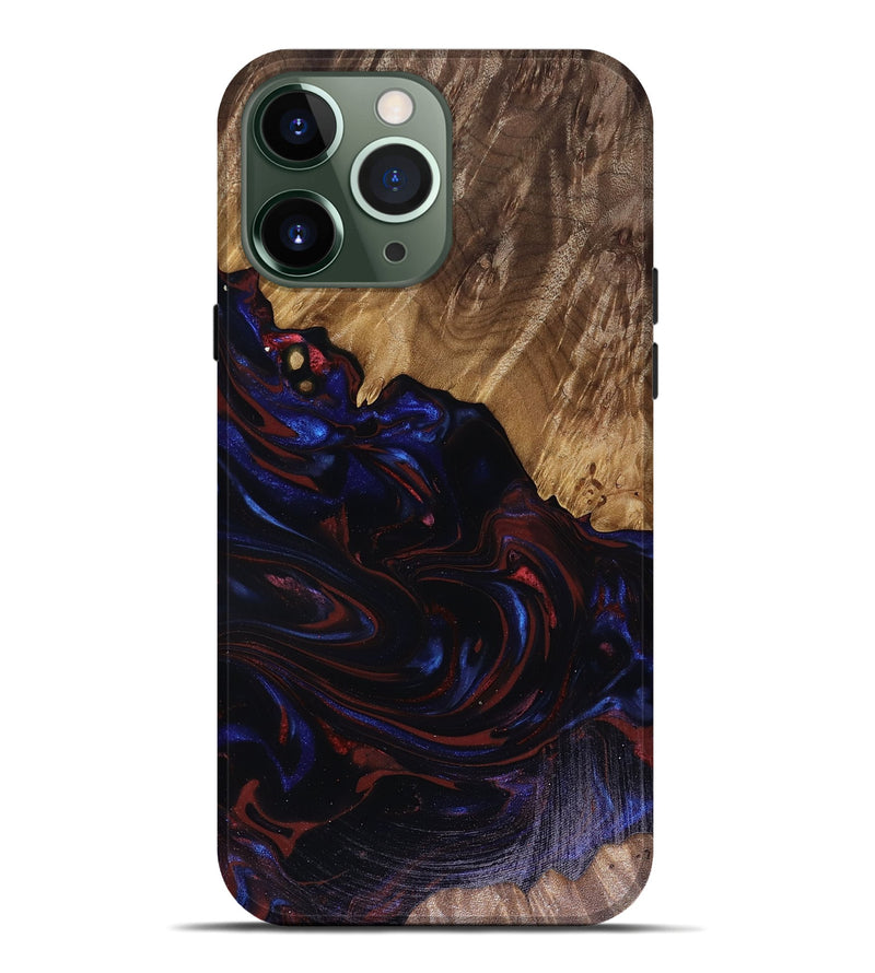 iPhone 13 Pro Max Wood Live Edge Phone Case - Kirstie (Red, 817913)