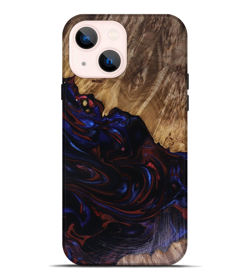 iPhone 14 Plus Wood Live Edge Phone Case - Kirstie (Red, 817913)