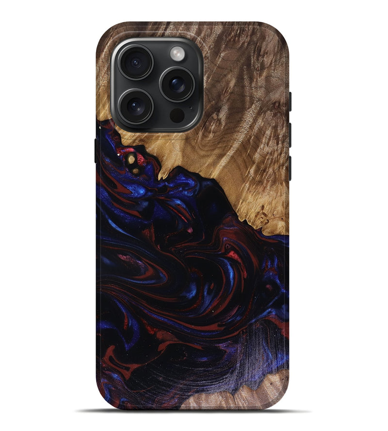 iPhone 16 Pro Max Wood Live Edge Phone Case - Kirstie (Red, 817913)