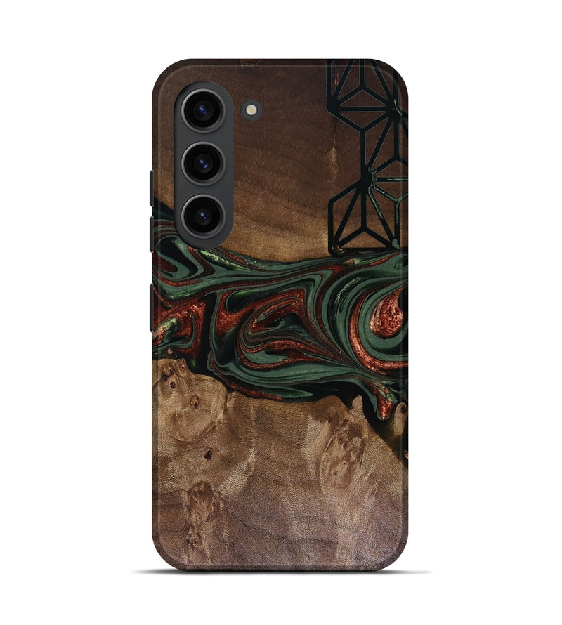 Galaxy S23 Wood Live Edge Phone Case - Shania (Green, 817919)