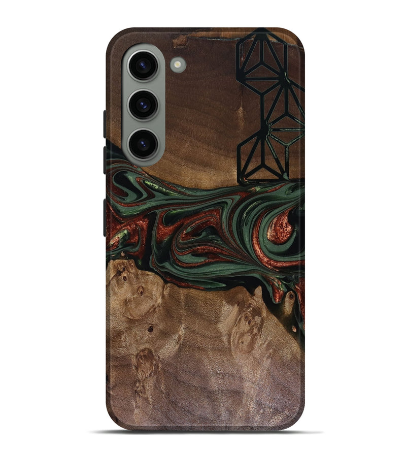 Galaxy S23 Plus Wood Live Edge Phone Case - Shania (Green, 817919)
