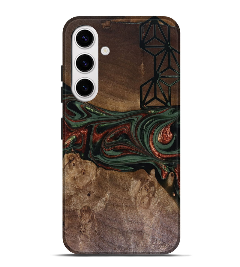 Galaxy S25 Plus Wood Live Edge Phone Case - Shania (Green, 817919)