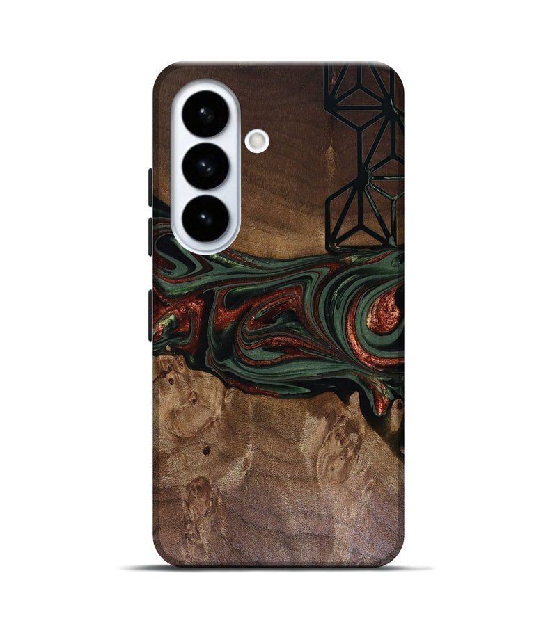 Galaxy S26 Wood Live Edge Phone Case - Shania (Green, 817919)