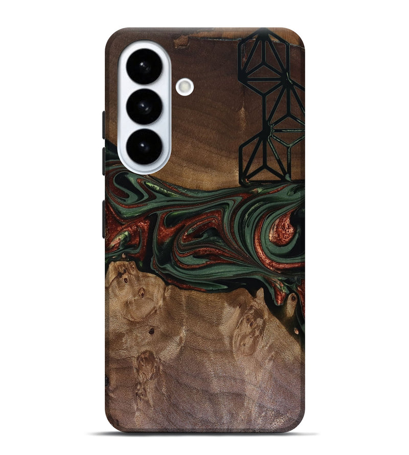 Galaxy S26 Plus Wood Live Edge Phone Case - Shania (Green, 817919)