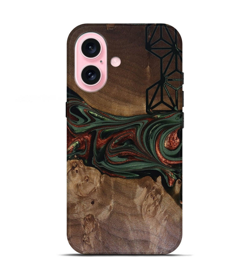 iPhone 17 Wood Live Edge Phone Case - Shania (Green, 817919)