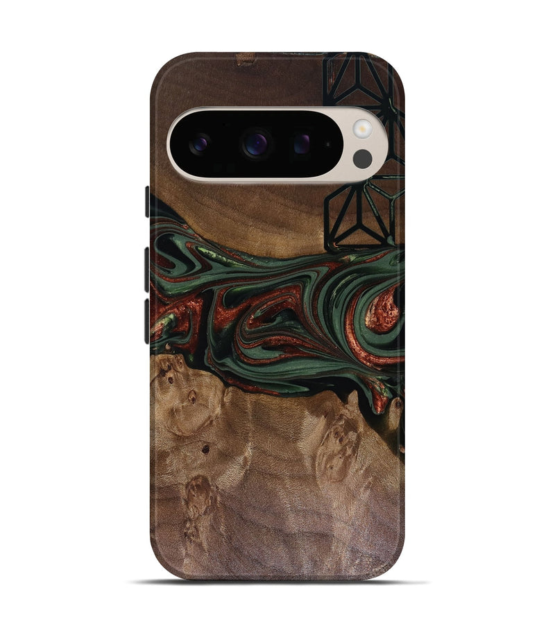 Pixel 10 Pro Wood Live Edge Phone Case - Shania (Green, 817919)