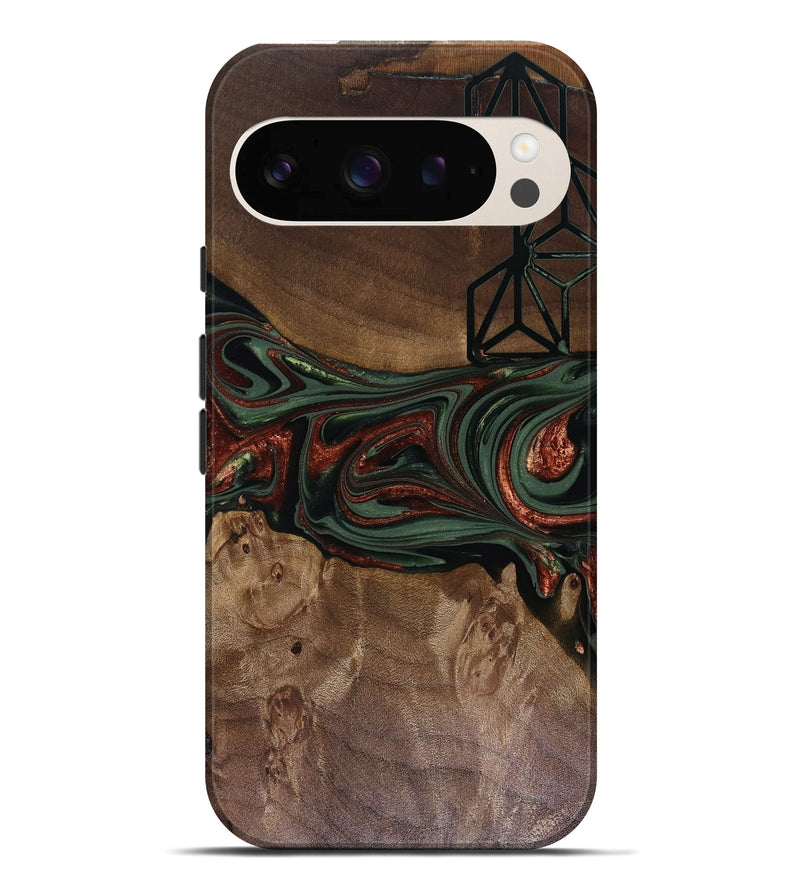 Pixel 10 Pro XL Wood Live Edge Phone Case - Shania (Green, 817919)