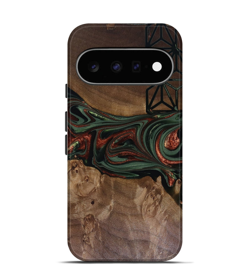 Pixel 11 Wood Live Edge Phone Case - Shania (Green, 817919)
