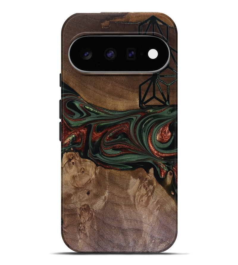 Pixel 11 Pro XL Wood Live Edge Phone Case - Shania (Green, 817919)