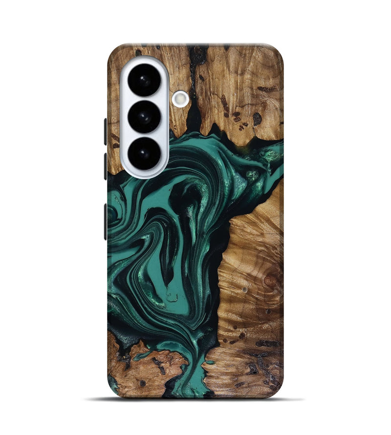Galaxy S26 Wood Live Edge Phone Case - Aryan (Green, 817920)