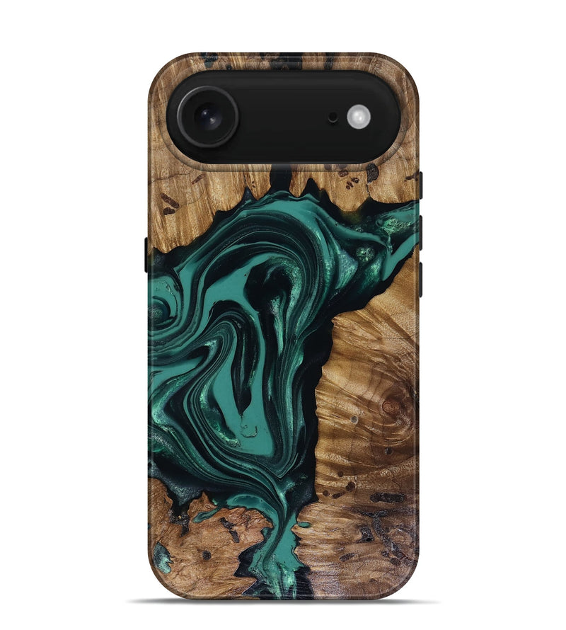 iPhone 17 Air Wood Live Edge Phone Case - Aryan (Green, 817920)