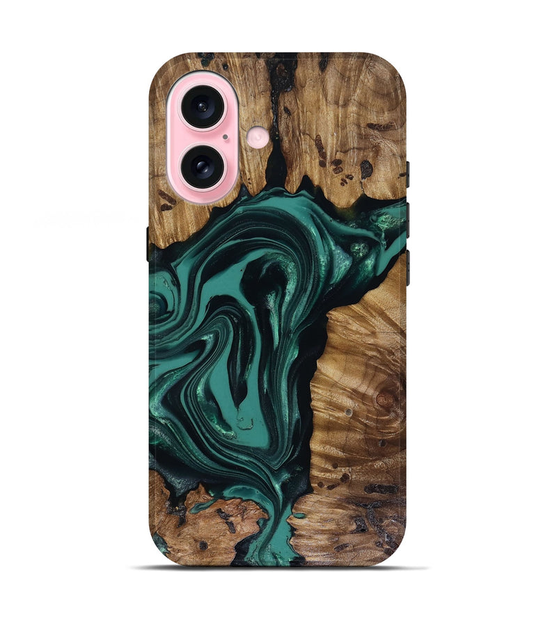 iPhone 17 Wood Live Edge Phone Case - Aryan (Green, 817920)