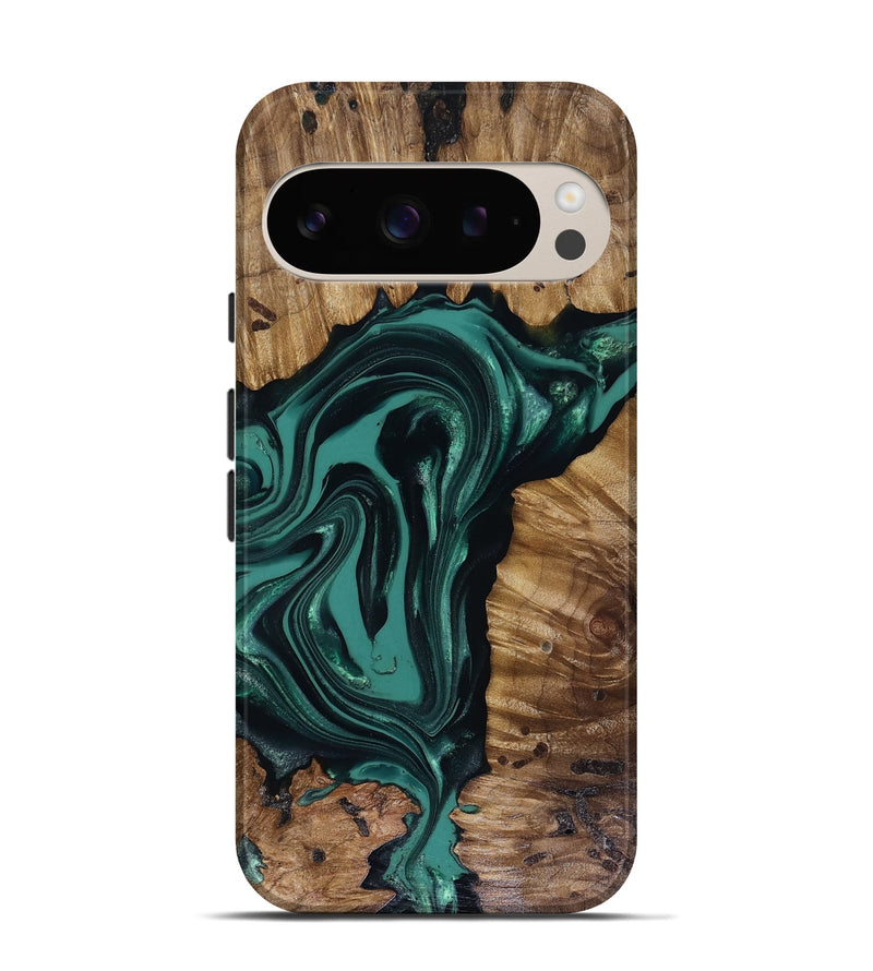 Pixel 9 Wood Live Edge Phone Case - Aryan (Green, 817920)