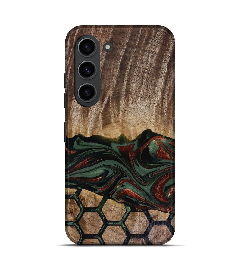 Galaxy S23 Wood Live Edge Phone Case - Chance (Green, 817924)