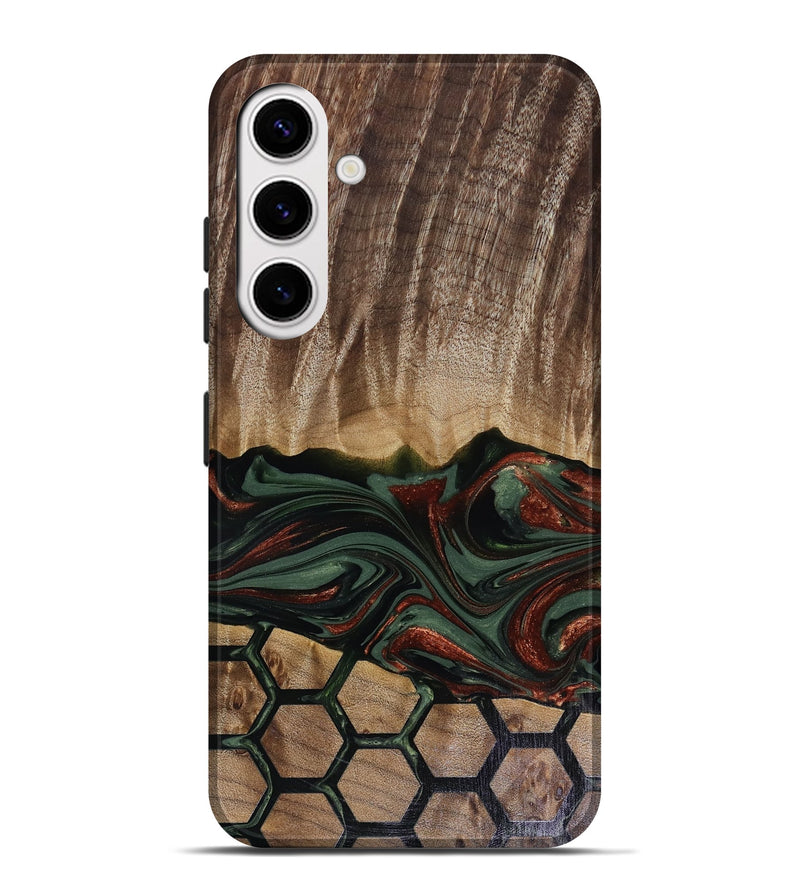 Galaxy S25 Plus Wood Live Edge Phone Case - Chance (Green, 817924)