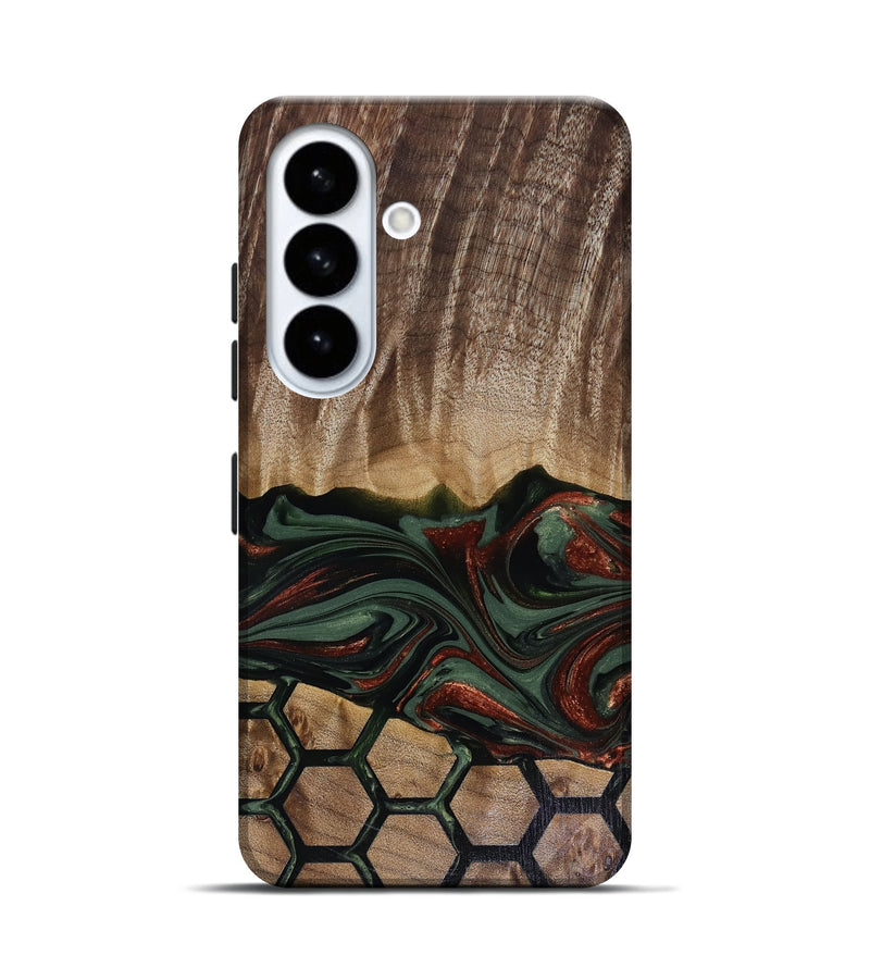 Galaxy S26 Wood Live Edge Phone Case - Chance (Green, 817924)