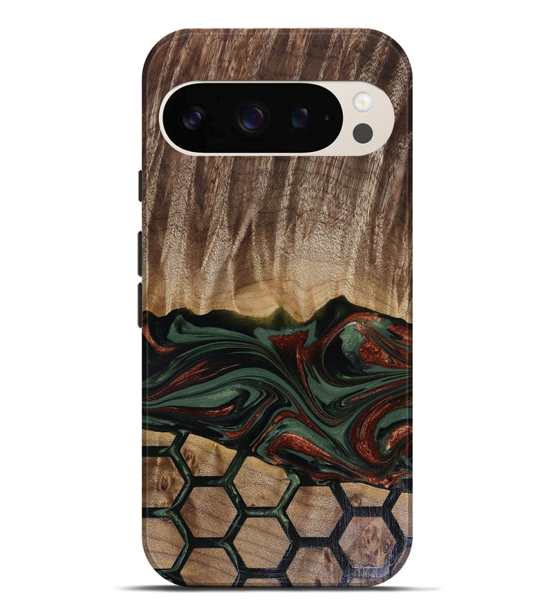 Pixel 10 Pro XL Wood Live Edge Phone Case - Chance (Green, 817924)