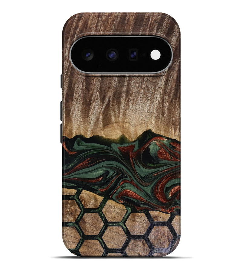 Pixel 11 Pro XL Wood Live Edge Phone Case - Chance (Green, 817924)