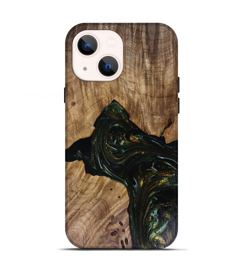 iPhone 13 Wood Live Edge Phone Case - Aydan (Green, 817926)