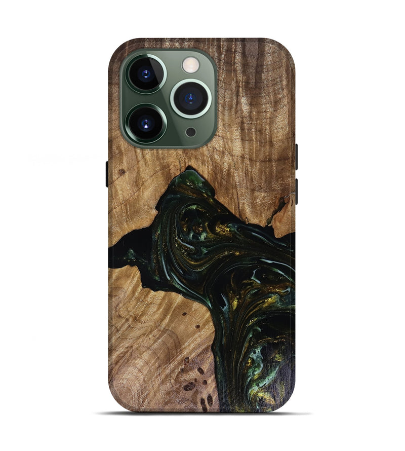 iPhone 13 Pro Wood Live Edge Phone Case - Aydan (Green, 817926)