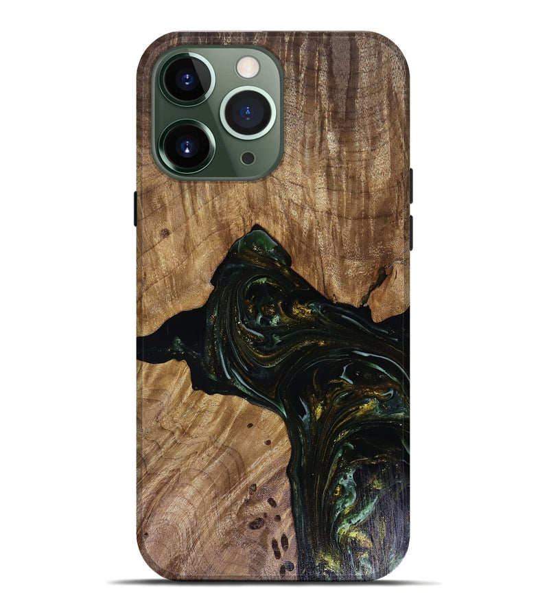 iPhone 13 Pro Max Wood Live Edge Phone Case - Aydan (Green, 817926)