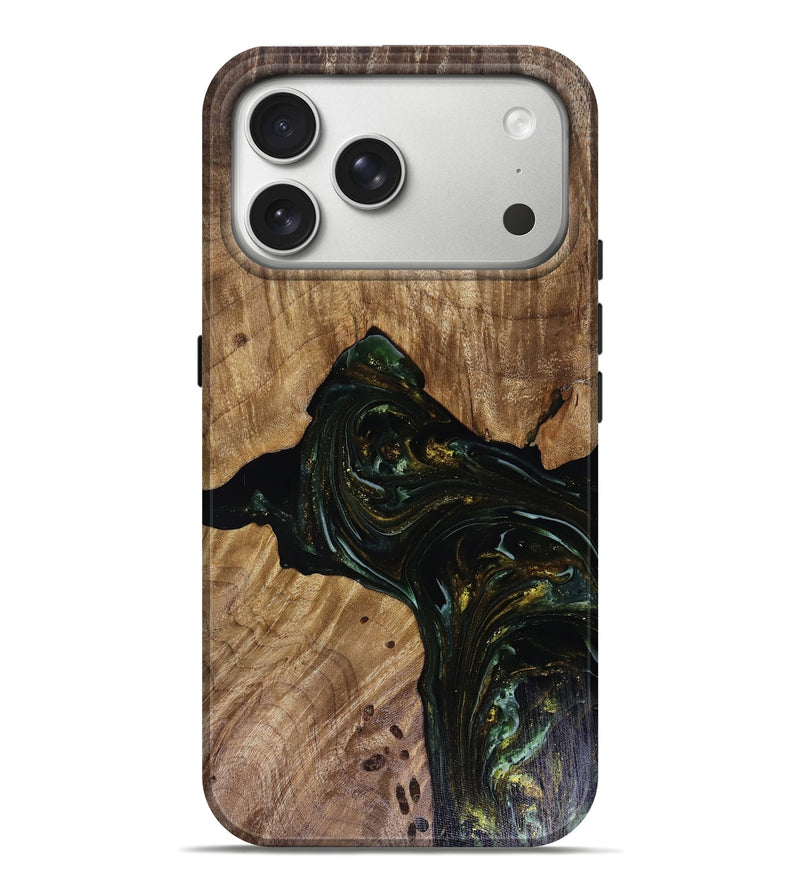 iPhone 17 Pro Max Wood Live Edge Phone Case - Aydan (Green, 817926)