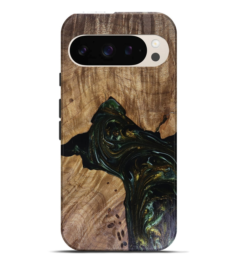 Pixel 10 Pro XL Wood Live Edge Phone Case - Aydan (Green, 817926)