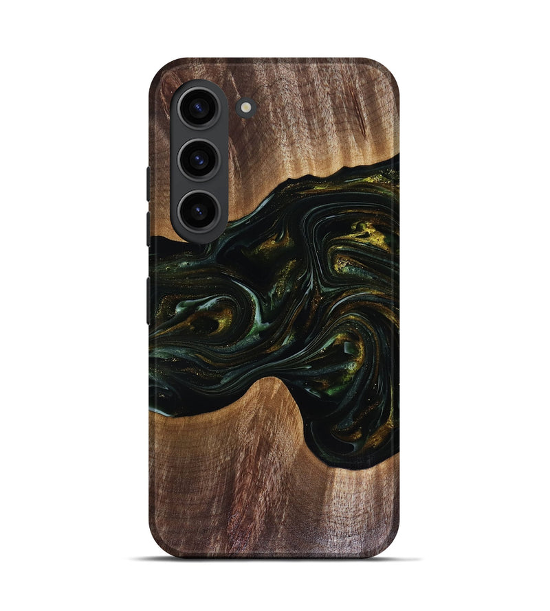 Galaxy S23 Wood Live Edge Phone Case - Rashad (Green, 817927)