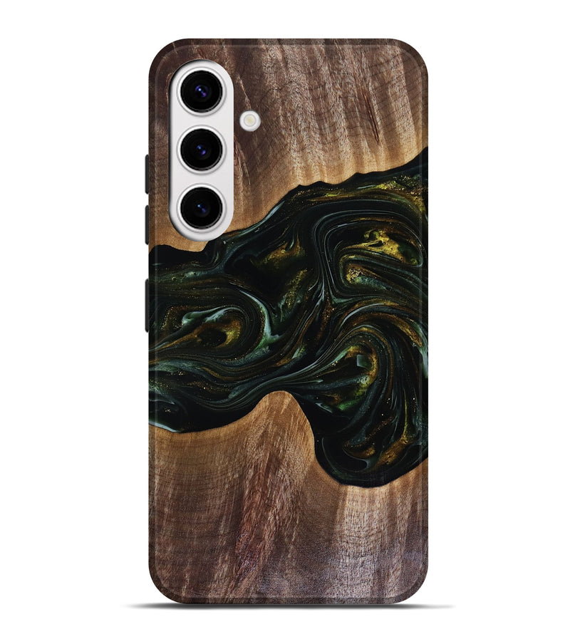 Galaxy S25 Plus Wood Live Edge Phone Case - Rashad (Green, 817927)