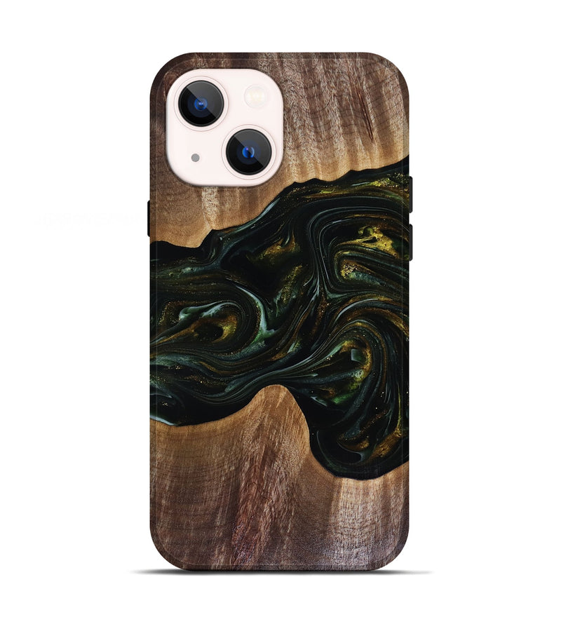 iPhone 13 Wood Live Edge Phone Case - Rashad (Green, 817927)