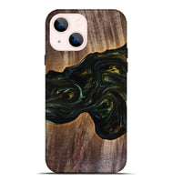 iPhone 14 Plus Wood Live Edge Phone Case - Rashad (Green, 817927)