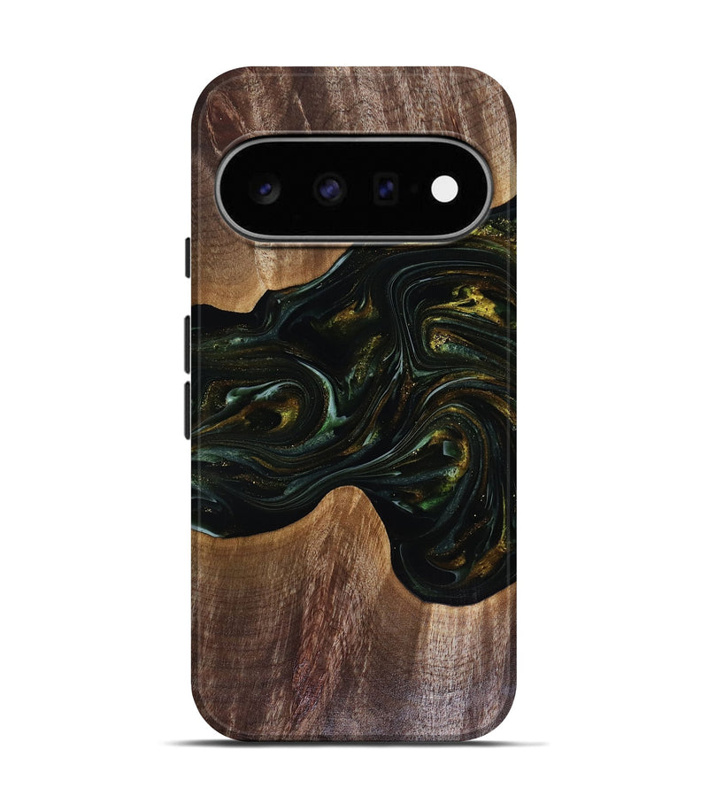 Pixel 11 Pro Wood Live Edge Phone Case - Rashad (Green, 817927)