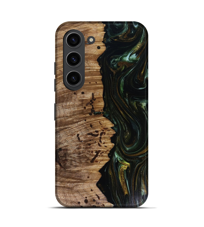 Galaxy S23 Wood Live Edge Phone Case - Grayson (Green, 817929)