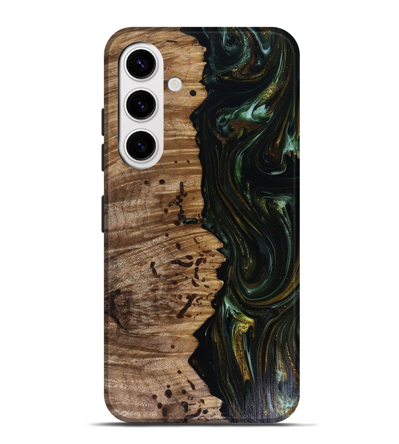 Galaxy S25 Plus Wood Live Edge Phone Case - Grayson (Green, 817929)