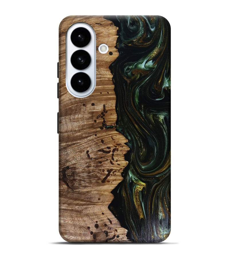 Galaxy S26 Plus Wood Live Edge Phone Case - Grayson (Green, 817929)