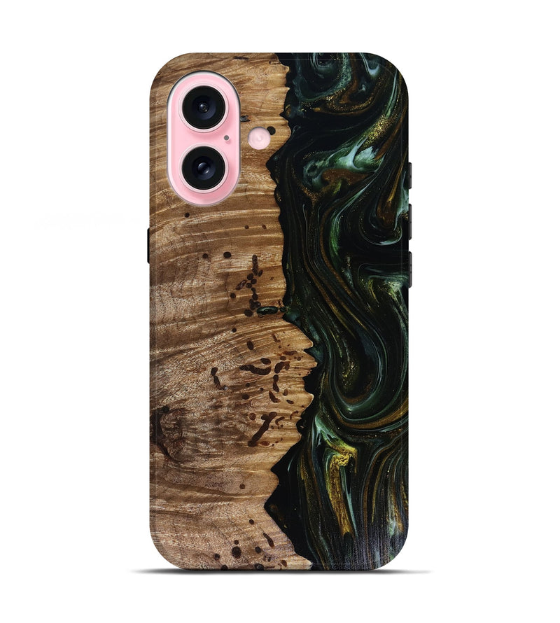 iPhone 17 Wood Live Edge Phone Case - Grayson (Green, 817929)