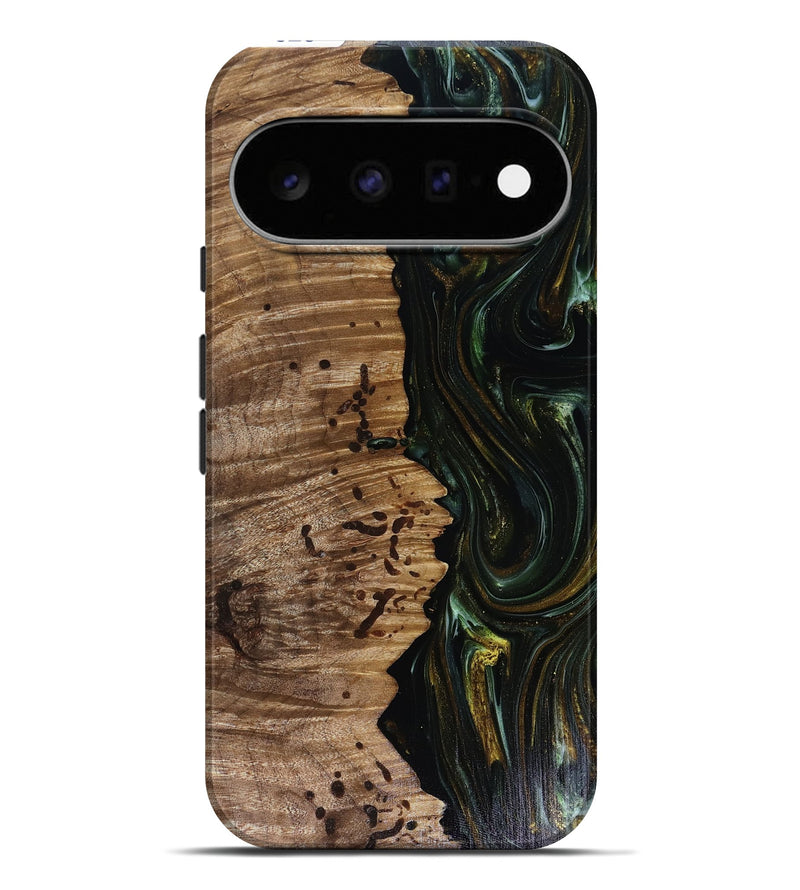 Pixel 11 Pro XL Wood Live Edge Phone Case - Grayson (Green, 817929)