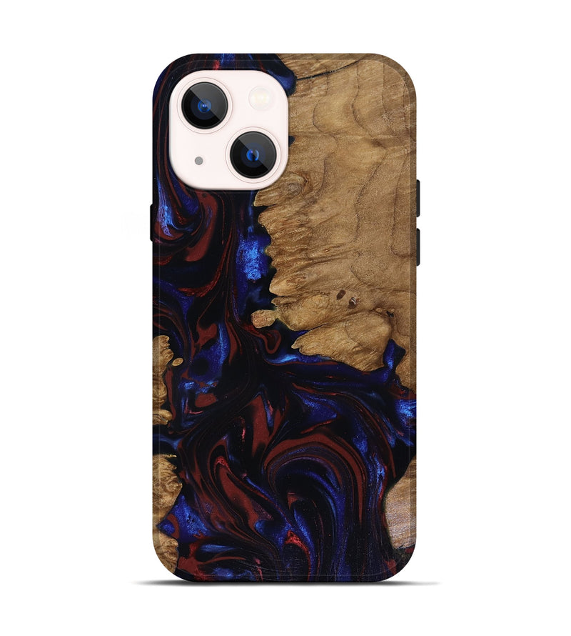 iPhone 14 Wood Live Edge Phone Case - Peyton (Red, 817940)
