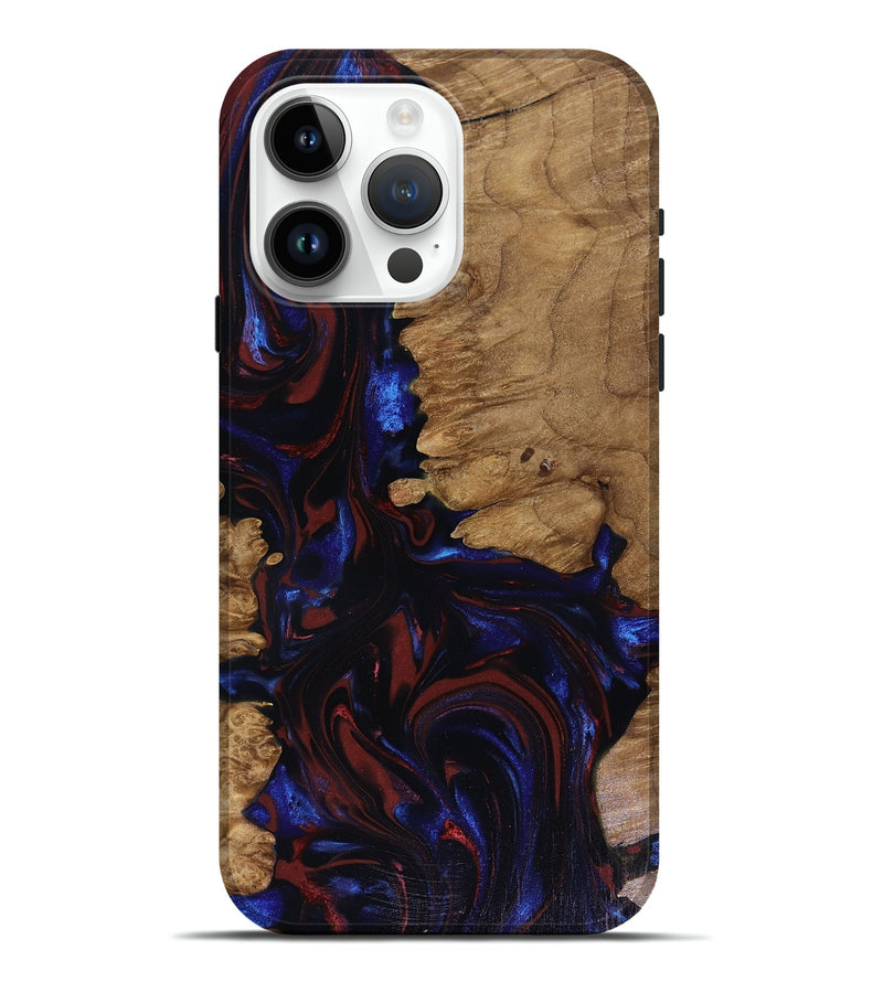 iPhone 15 Pro Max Wood Live Edge Phone Case - Peyton (Red, 817940)