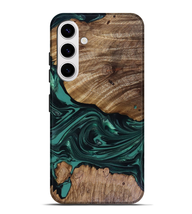Galaxy S25 Plus Wood Live Edge Phone Case - Jena (Green, 817944)