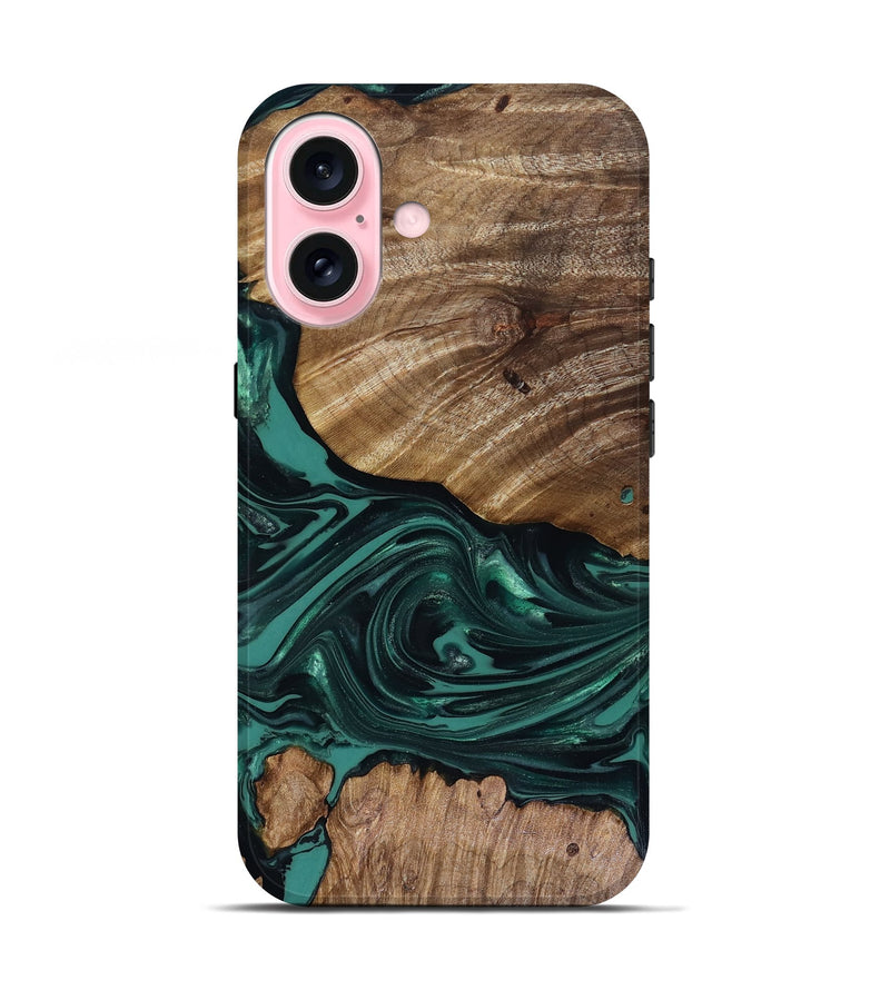 iPhone 17 Wood Live Edge Phone Case - Jena (Green, 817944)