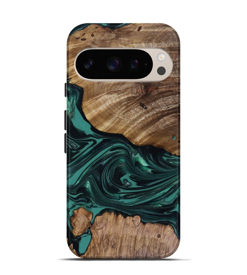Pixel 10 Pro Wood Live Edge Phone Case - Jena (Green, 817944)