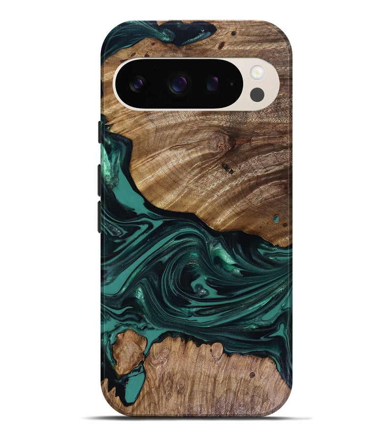 Pixel 10 Pro XL Wood Live Edge Phone Case - Jena (Green, 817944)