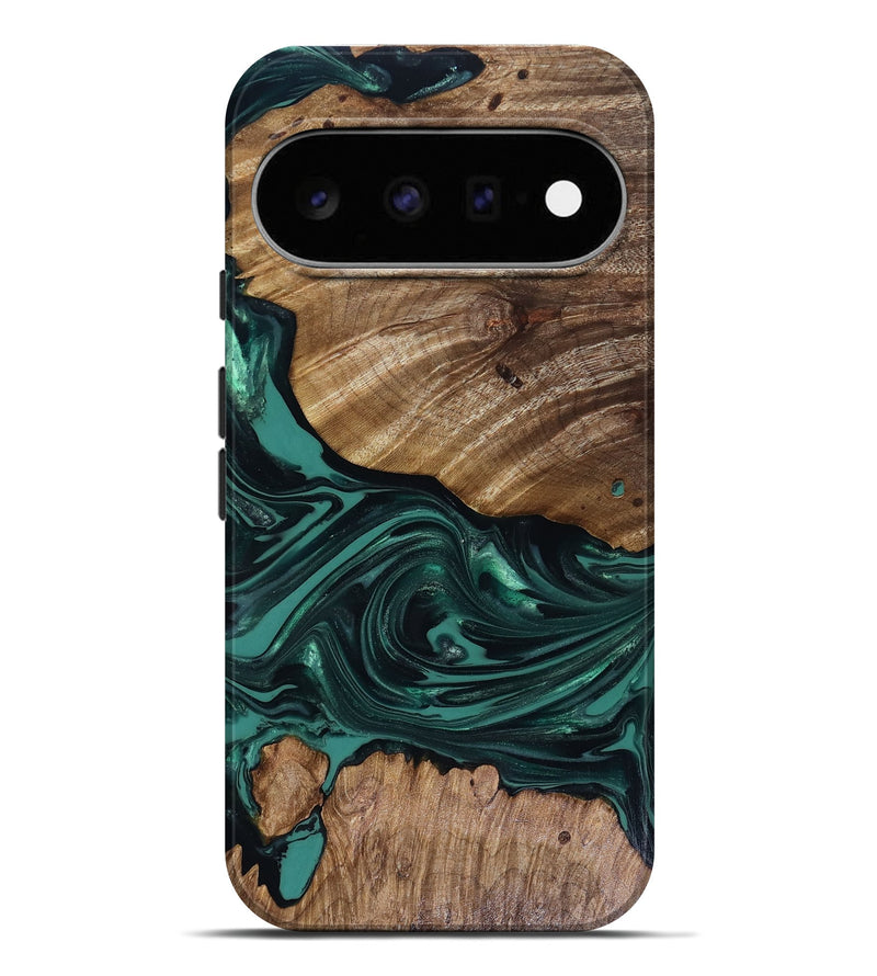 Pixel 11 Pro XL Wood Live Edge Phone Case - Jena (Green, 817944)