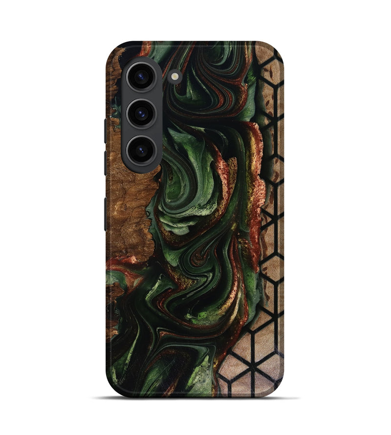 Galaxy S23 Wood Live Edge Phone Case - Corina (Green, 817947)