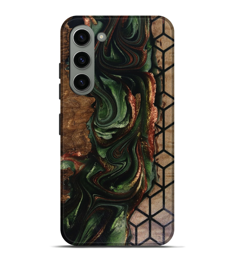 Galaxy S23 Plus Wood Live Edge Phone Case - Corina (Green, 817947)