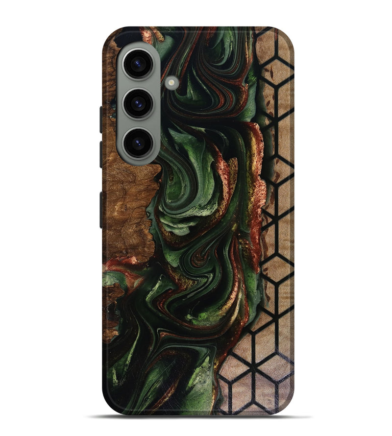 Galaxy S24 Plus Wood Live Edge Phone Case - Corina (Green, 817947)
