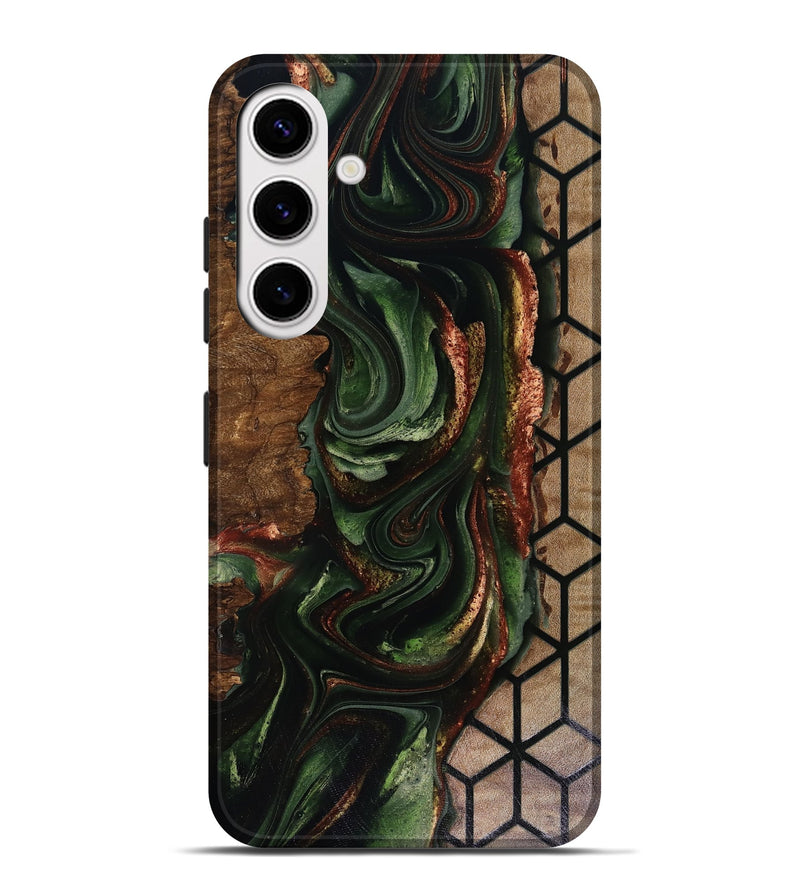 Galaxy S25 Plus Wood Live Edge Phone Case - Corina (Green, 817947)